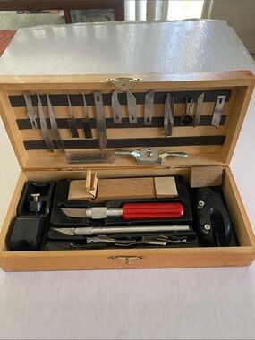 X-ACTO Wooden Hobby Craft Knife Tool Kit in Original Wooden Chest.